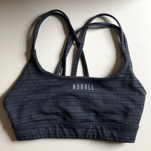 Strappy Heather Grey NoBull Sports Bra